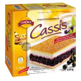 Cassis Kuchenschnitten, tiefgekühlt