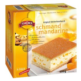 Schmand-Mandarine Kuchenschnitten, tiefgekühlt