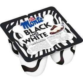 Monte Milch Dessert, Black & White, 4 x 100g