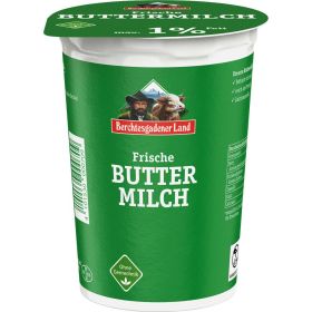 Berchtesgadener Land Buttermilch  1 % Fett, Buttermilch mit Butterflocken 0,8 % Fett oder Kefir 1,5 % Fett,, je 500 g