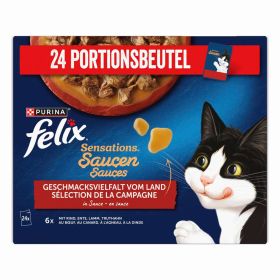Katzen-Nassfutter Felix, Sensations Saucen, Fleischvielfalt in Sauce