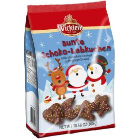 Bunte Schoko-Lebkuchen, mit Überzug aus Vollmilchschokolade und Nonpareilles