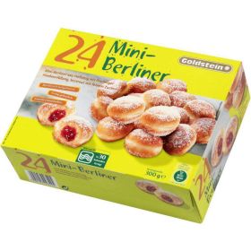 Mini-Berliner mit Himbeerfüllung, tiefgekühlt