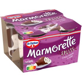 Pudding Marmorette Splits, Schoko-Sahne  4 x 100g