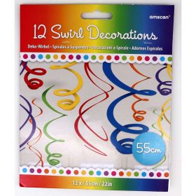 Deko-Spiralen Regenbogen Folie, 12er Pack