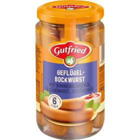 Geflügel-Bockwurst, mit Sonnenblumenöl