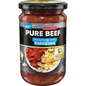 Pure Beef, Fleischsugo mit Parmesan