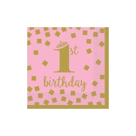 Servietten, 1st Birthday-Motiv, 25x25 cm