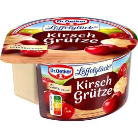 Kirsch Grütze mit Vanille-Creme