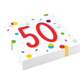 Servietten, Birthday 50 Confetti