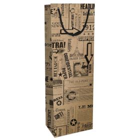 Geschenktasche Flasche Kraftpapier 12x36x10cm