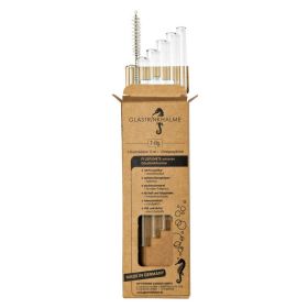 Glastrinkhalme 15 cm + Reinigungsbürste