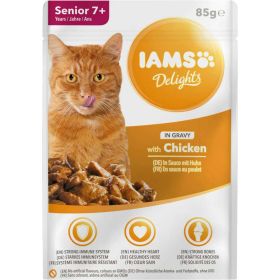 Katzen-Nassfutter Delights Senior, Huhn in Sauce