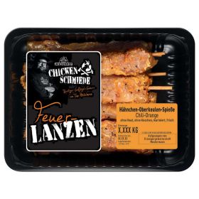 Feuerlanzen Hähnchen-Oberkeulen-Spieße