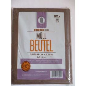 Müll-Beutel, braun, 80 x 20l