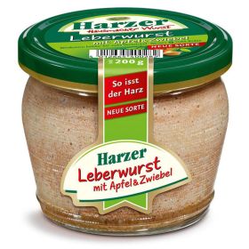 Leberwurst, mit Apfel und Zwiebel