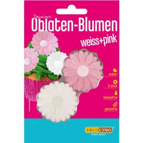 Oblaten Blumen, pink/weiß