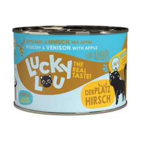 Katzen-Nassfutter, Geflügel & Hirsch mit Apfel