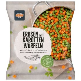 Erbsen mit Karottenwürfel