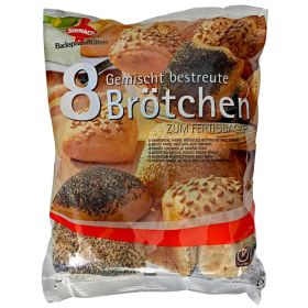 Gemischt bestreute Brötchen