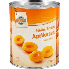 Aprikosen, halbe Frucht, gezuckert