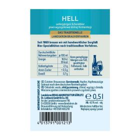 Helles Bier, mild & frisch 4,5% (20x 0,500 Liter)