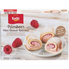 Mini Biskuit Röllchen, Himbeere, tiefgekühlt