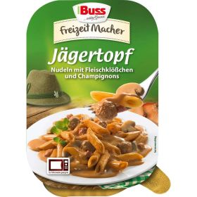 Jägertopf - Nudeln mit Fleischklößchen & Champignons