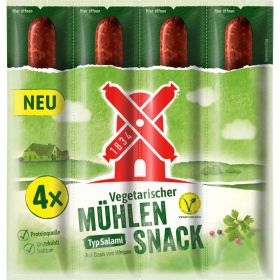 Vegetarischer Mühlen Snack Salami-Sticks