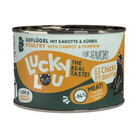 Katzen-Nassfutter Senior, Geflügel mit Karotten und Kürbis