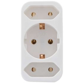 Steckdosenadapter 2x Euro & 1x Schutzkontakt