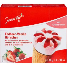 Waffeleis Hörnchen, Erdbeer-Vanille