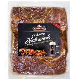 Schweinenackensteak, in Schwarzbiermarinade