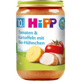 Bio Babynahrung Menü, Tomaten & Kartoffel mit Bio-Hühnchen