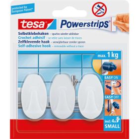 Selbstklebe-Haken Powerstrips, Oval Weiß