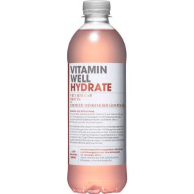 Vitamin Well Hydrate Wasser, Erdbeer-Rhabarber