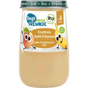 Babynahrung, Banane/Apfel und Fruchtreis