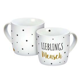 Tasse Lieblingsmensch, weiß Sterne