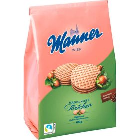 Waffeltaler mit Kakao-Haselnuss-Creme-Füllung