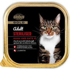 Katzen-Nassfutter mit Huhn und Ente, für sterilisierte Katzen
