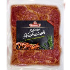 Schweinenackensteak, in Kräutermarinade