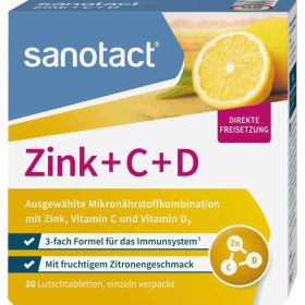Lutschtabletten Vitamin C + D + Zink, Zitrone