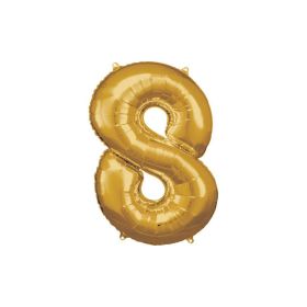 Folienballon gold, große Nummer 8