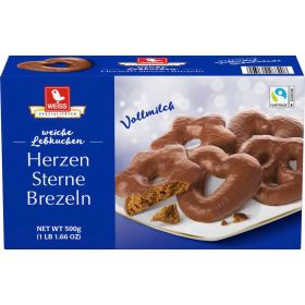 Lebkuchen Herzen/Sterne/Brezeln, Vollmilch