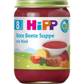 Babynahrung Rote Beete Suppe mit Rind