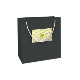 Geschenktasche 20x21x8cm Kraftpapier schwarz