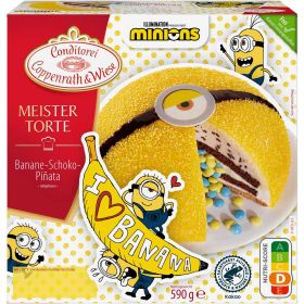 Bananen-Schoko Piñata-Torte "Minions", tiefgekühlt