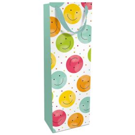 Geschernktasche Flasche 12 x 36 x8 cm Happy Smile