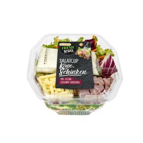 Salatcup, Käse & Schinken