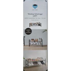 Teleskop Schuhregal, schwarz